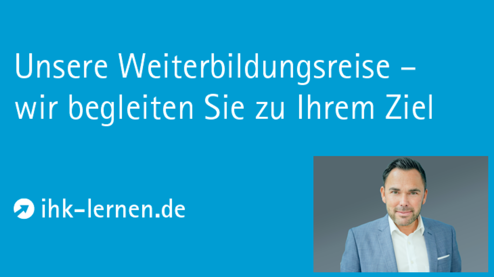 Eine Werbegrafik der IHK für Bayreuth mit dem Geschäftsführer Robert Göpel darauf.